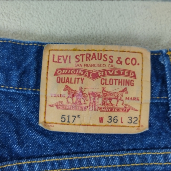 Vintage Levis 517 Jeans Mens 36x32 Blue Bootcut Fit Medium Wash Denim - Picture 10 of 11